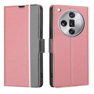 For OPPO Find X7 Ultra 5G Twill Texture Side Button Leather Phone Case(Pink)