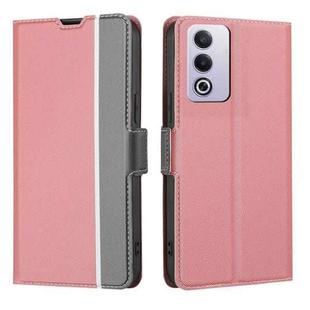 For OPPO A3 Pro 5G India Twill Texture Side Button Leather Phone Case(Pink)