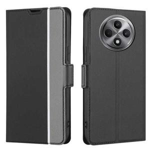 For OPPO Reno12 F 5G Twill Texture Side Button Leather Phone Case(Black)
