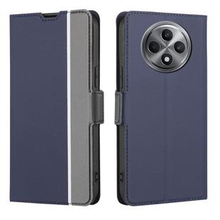 For OPPO Reno12 F 5G Twill Texture Side Button Leather Phone Case(Blue)