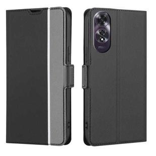 For OPPO A60 4G Global Twill Texture Side Button Leather Phone Case(Black)