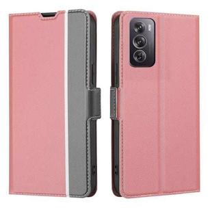 For OPPO Reno12 Pro 5G Global Twill Texture Side Button Leather Phone Case(Pink)
