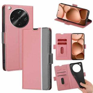 For OPPO Find X8 Ultra 5G Twill Texture Side Button Leather Phone Case(Pink)