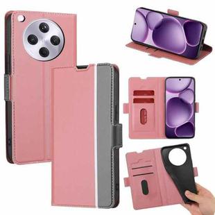 For OPPO Find X8s+ 5G Twill Texture Side Button Leather Phone Case(Pink)