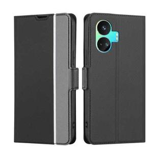 For Realme GT Neo5 SE Twill Texture Side Button Leather Phone Case(Black)