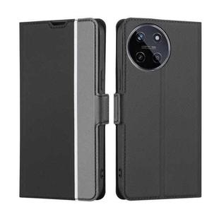 For Realme 11 4G Twill Texture Side Button Leather Phone Case(Black)
