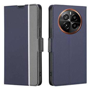 For Realme GT5 Pro 5G Twill Texture Side Button Leather Phone Case(Blue)