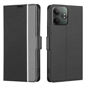 For Realme GT Neo6 SE Twill Texture Side Button Leather Phone Case(Black)