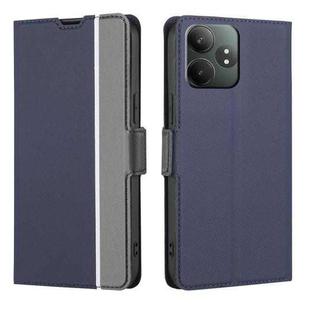 For Realme GT Neo6 SE Twill Texture Side Button Leather Phone Case(Blue)