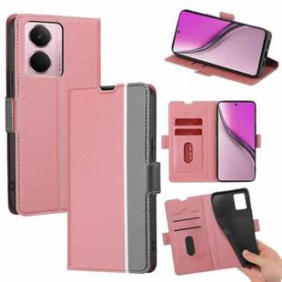 For Realme P3 Pro 5G Global Twill Texture Side Button Leather Phone Case(Pink)
