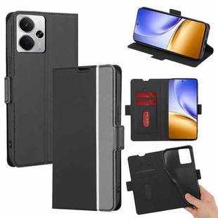 For Realme 14 5G Global Twill Texture Side Button Leather Phone Case(Black)