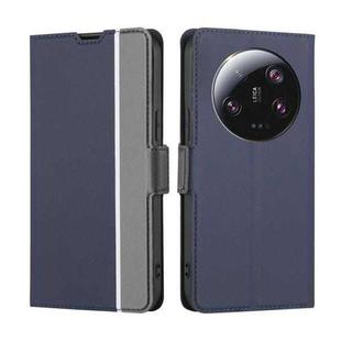 For Xiaomi 13 Ultra 5G Twill Texture Side Button Leather Phone Case(Blue)