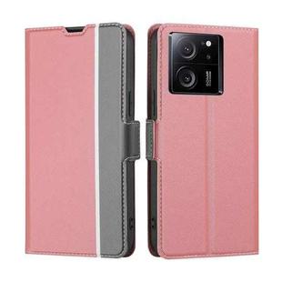 For Xiaomi Redmi K60 Ultra Twill Texture Side Button Leather Phone Case(Pink)