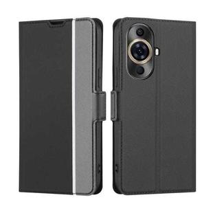 For Huawei nova 11 Pro 4G / 11 Ultra 4G Twill Texture Side Button Leather Phone Case(Black)