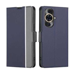 For Huawei nova 11 Pro 4G / 11 Ultra 4G Twill Texture Side Button Leather Phone Case(Blue)