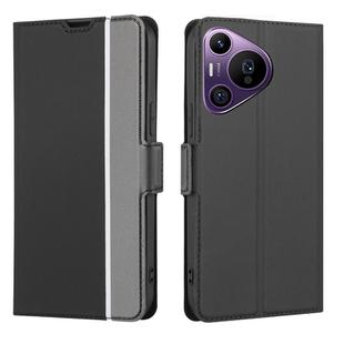 For Huawei Pura 70 Pro / 70 Pro+ 5G Twill Texture Side Button Leather Phone Case(Black)
