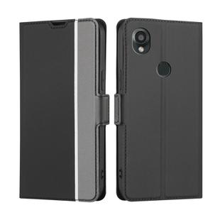 For Kyocera Digno SX3-KYG02 Twill Texture Side Button Leather Phone Case(Black)