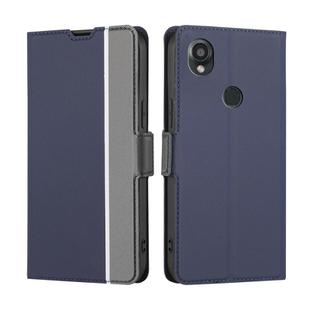 For Kyocera Digno SX3-KYG02 Twill Texture Side Button Leather Phone Case(Blue)