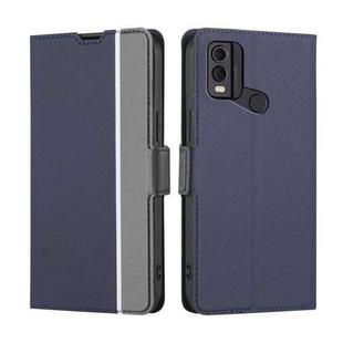 For Nokia C22 Twill Texture Side Button Leather Phone Case(Blue)