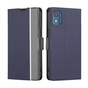 For Nokia C02 TA-1522 Twill Texture Side Button Leather Phone Case(Blue)