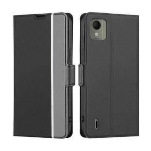 For Nokia C110 4G Twill Texture Side Button Leather Phone Case(Black)