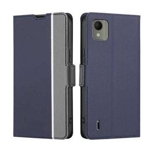 For Nokia C110 4G Twill Texture Side Button Leather Phone Case(Blue)