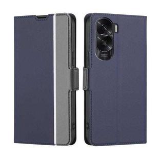 For Honor X50i 5G / 9 Lite Twill Texture Side Button Leather Phone Case(Blue)