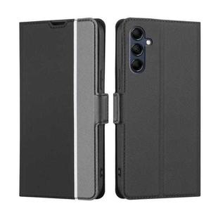 For Samsung Galaxy M14 5G Twill Texture Side Button Leather Phone Case(Black)