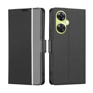 For OnePlus Nord CE 3 Lite 5G Twill Texture Side Button Leather Phone Case(Black)