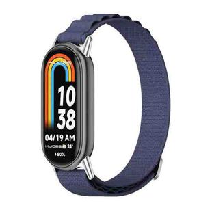 For Xiaomi Mi Band 8 Mijobs Nylon Breathable Watch Band(Blue Silver)
