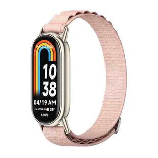 For Xiaomi Mi Band 8 Mijobs Nylon Breathable Watch Band(Pink Light Gold)