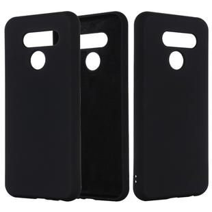 For LG K50 Solid Color Liquid Silicone Shockproof Full Coverage Protective Case(Black)