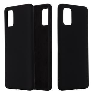 For Xiaomi Mi 10 Lite Solid Color Liquid Silicone Shockproof Full Coverage Protective Case(Black)