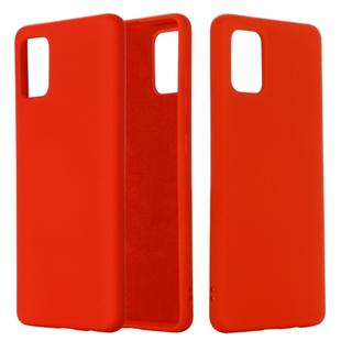 For Xiaomi Mi 10 Lite Solid Color Liquid Silicone Shockproof Full Coverage Protective Case(Red)