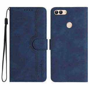 For Huawei P smart  Heart Pattern Skin Feel Leather Phone Case(Royal Blue)