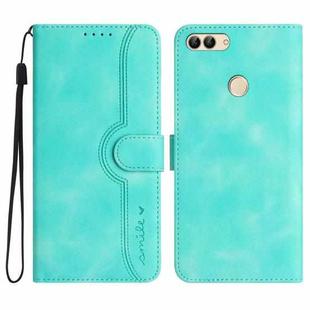 For Huawei P smart  Heart Pattern Skin Feel Leather Phone Case(Light Blue)
