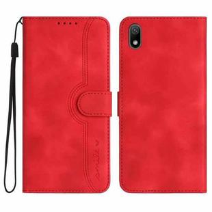 For Huawei Y5 2019 Heart Pattern Skin Feel Leather Phone Case(Red)