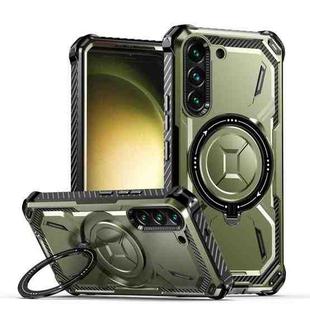 For Samsung Galaxy S22 5G Armor Series MagSafe Magnetic Holder Phone Case(Army Green)