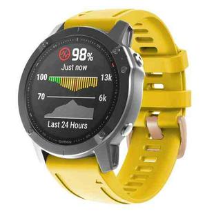 For Garmin Fenix 7S / 6S Pro / 5S Plus 20mm Rose Gold Buckle Silicone Watch Band(Yellow)