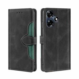 For Infinix Hot 30 4G Skin Feel Magnetic Buckle Leather Phone Case(Black)