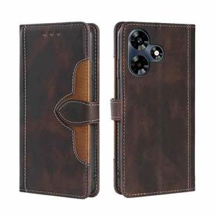 For Infinix Hot 30 4G Skin Feel Magnetic Buckle Leather Phone Case(Brown)