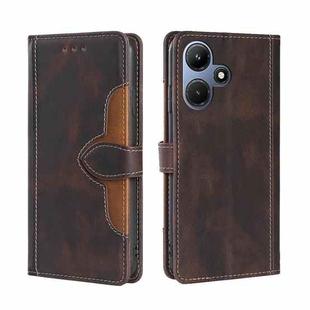 For Infinix Hot 30i 4G Skin Feel Magnetic Buckle Leather Phone Case(Brown)