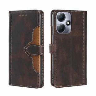 For Infinix Hot 30 Play 4G Skin Feel Magnetic Buckle Leather Phone Case(Brown)