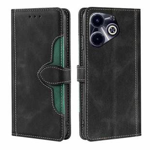 For Infinix Hot 40i Skin Feel Magnetic Buckle Leather Phone Case(Black)