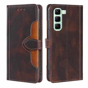 For Infinix Hot 50 4G Skin Feel Magnetic Buckle Leather Phone Case(Brown)