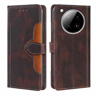 For Infinix Zero 40 4G Skin Feel Magnetic Buckle Leather Phone Case(Brown)