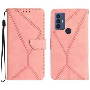 For TCL 30 SE / 30E /306/305 Stitching Embossed Leather Phone Case(Pink)