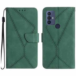 For TCL 30 SE / 30E /306/305 Stitching Embossed Leather Phone Case(Green)