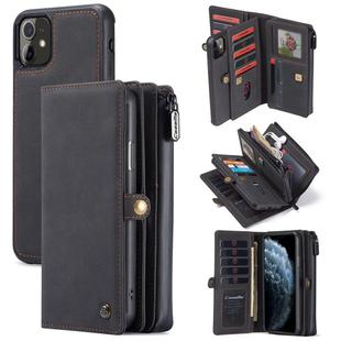 For iPhone 11 CaseMe 018 Detachable Multi-functional Horizontal Flip Leather Case, with Card Slot & Holder & Zipper Wallet & Photo Frame(Black)