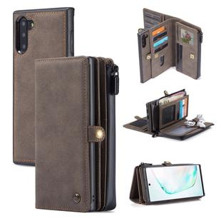 For Samsung Galaxy Note10 CaseMe 018 Detachable Multi-functional Horizontal Flip Leather Case, with Card Slot & Holder & Zipper Wallet & Photo Frame(Brown)